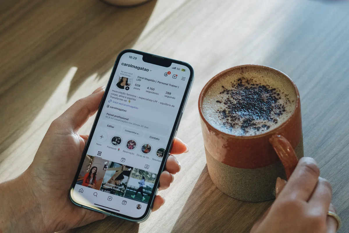 Instagram app on a phone showing an Instagram post feed during peak engagement hours