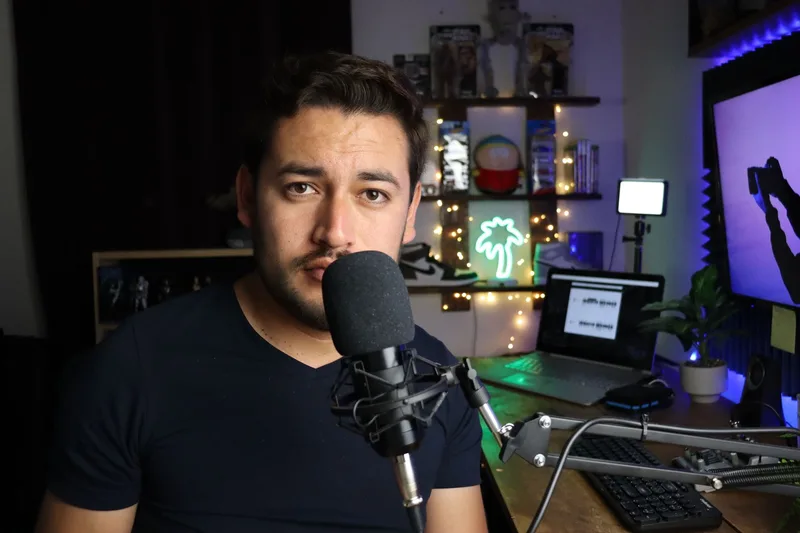 A professional podcast studio with camera and microphone equipment highlighting creator production setup